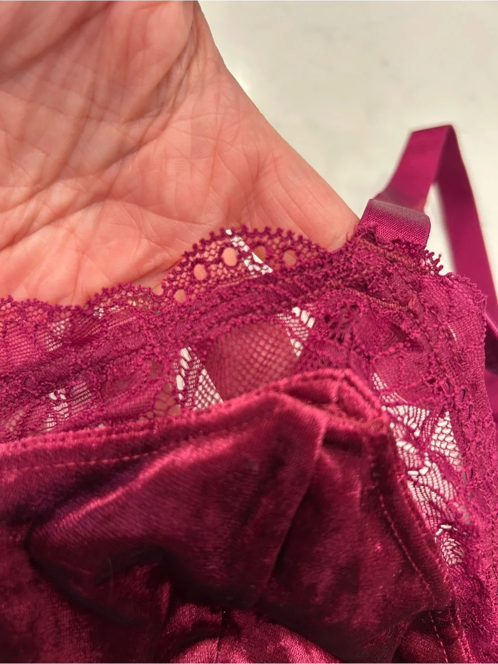 torrid Velvet Lace Bralette & High-Waist Brief Set — Wine